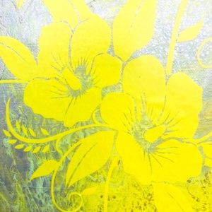 8" Hibiscus Handmade Acrylic Canvas